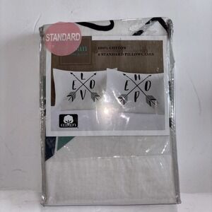 Urban Domain Love Hope 2 Standard Pillowcases NEW